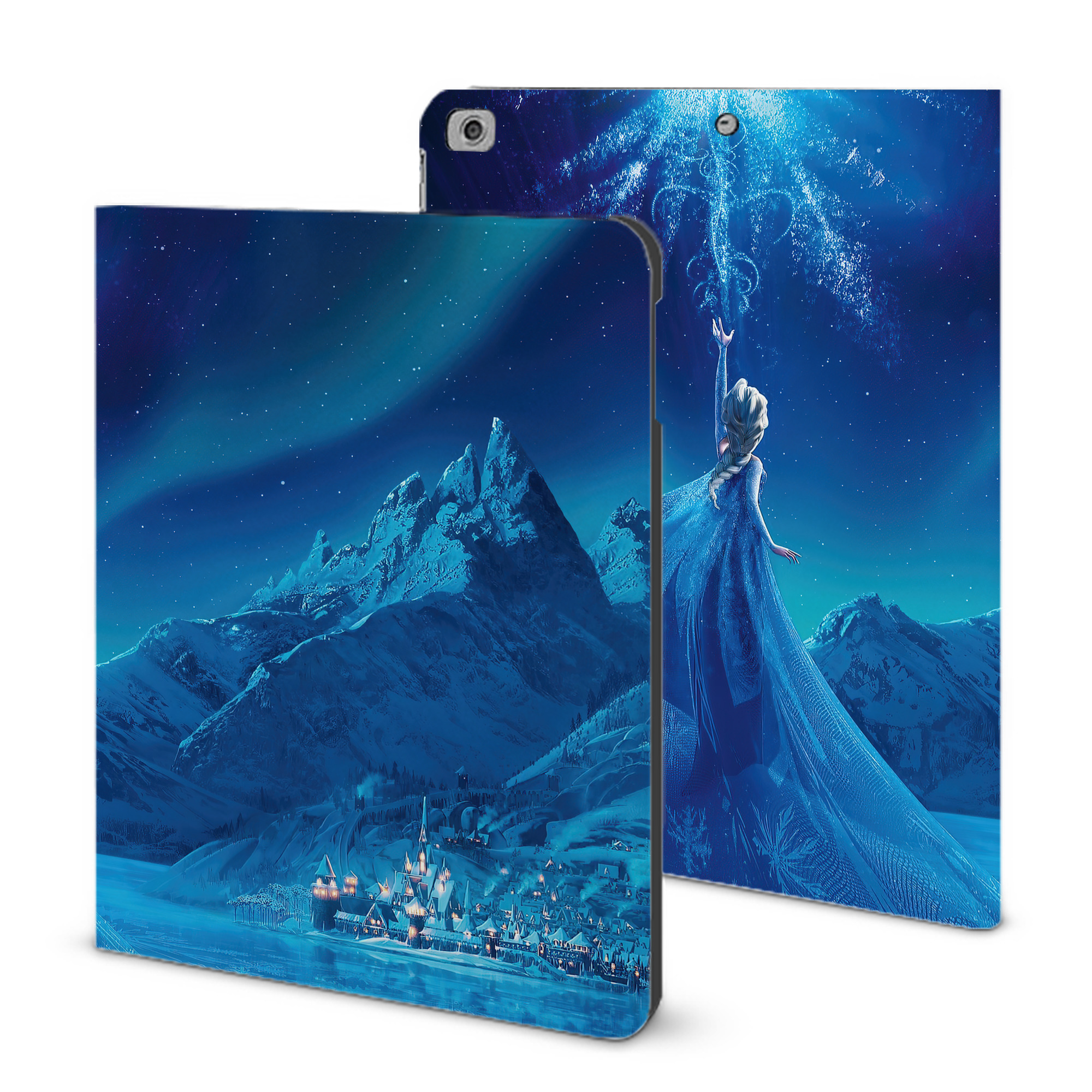 （画像用） アナと雪の女王 アンナ エルサ Frozen Anna Elsa IPad ケース ブック型 PUレザー TPU 耐衝撃 軽量 薄型 ペン収納なし 全面保護 IPad 各モデル対応
